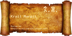 Krall Margit névjegykártya